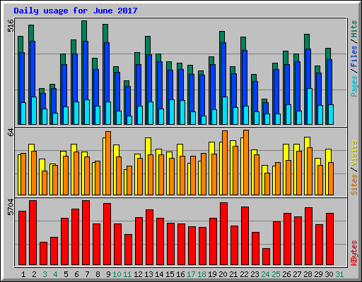Daily usage for June 2017