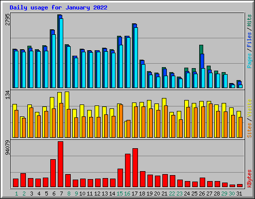 Daily usage for January 2022