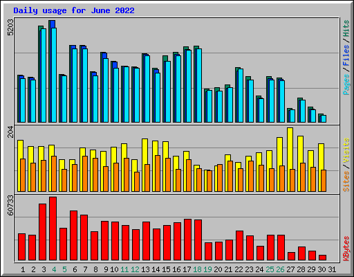 Daily usage for June 2022