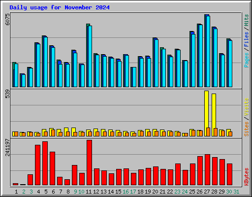 Daily usage for November 2024