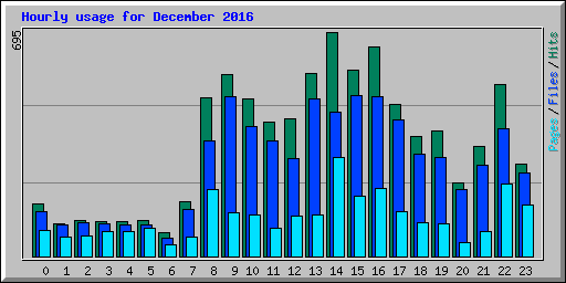 Hourly usage for December 2016