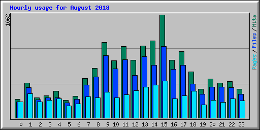 Hourly usage for August 2018