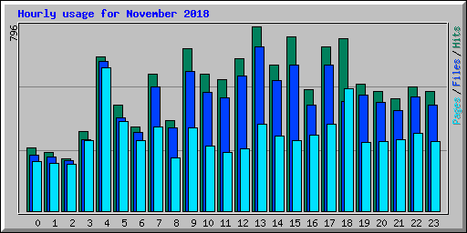 Hourly usage for November 2018