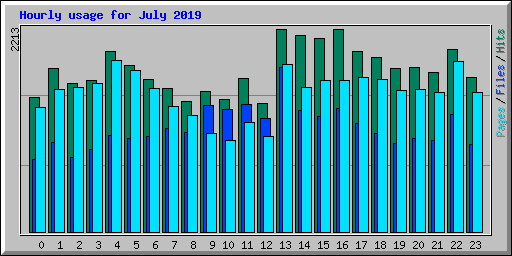 Hourly usage for July 2019