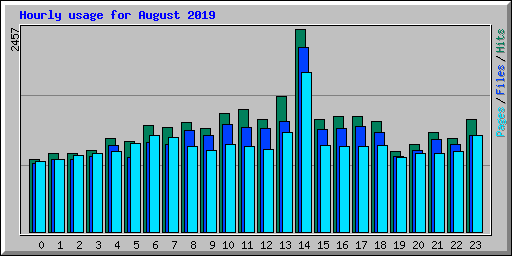 Hourly usage for August 2019