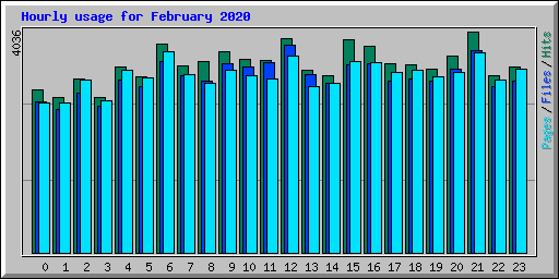 Hourly usage for February 2020