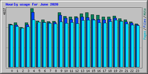 Hourly usage for June 2020