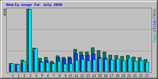 Hourly usage for July 2020