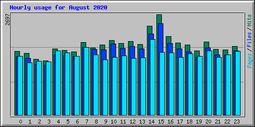 Hourly usage for August 2020