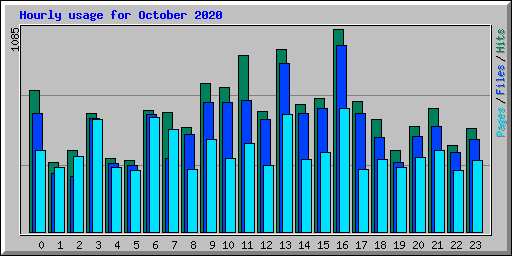 Hourly usage for October 2020
