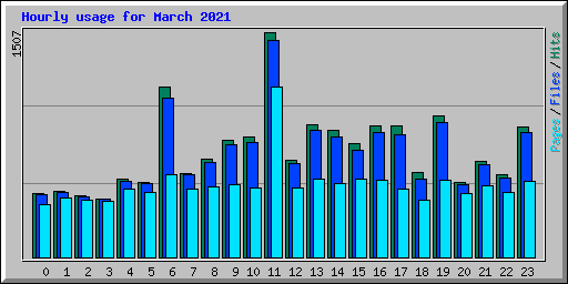 Hourly usage for March 2021