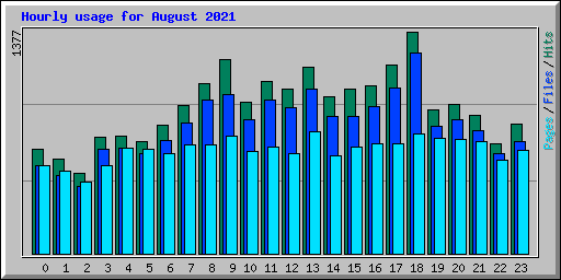 Hourly usage for August 2021