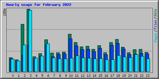 Hourly usage for February 2022