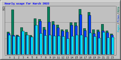 Hourly usage for March 2022