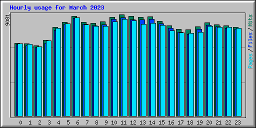 Hourly usage for March 2023