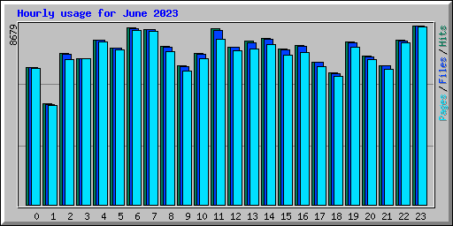 Hourly usage for June 2023